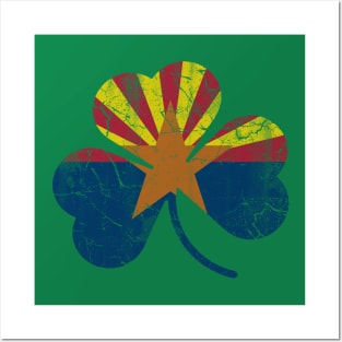 Arizona Flag Shamrock Irish St Patricks Day Posters and Art